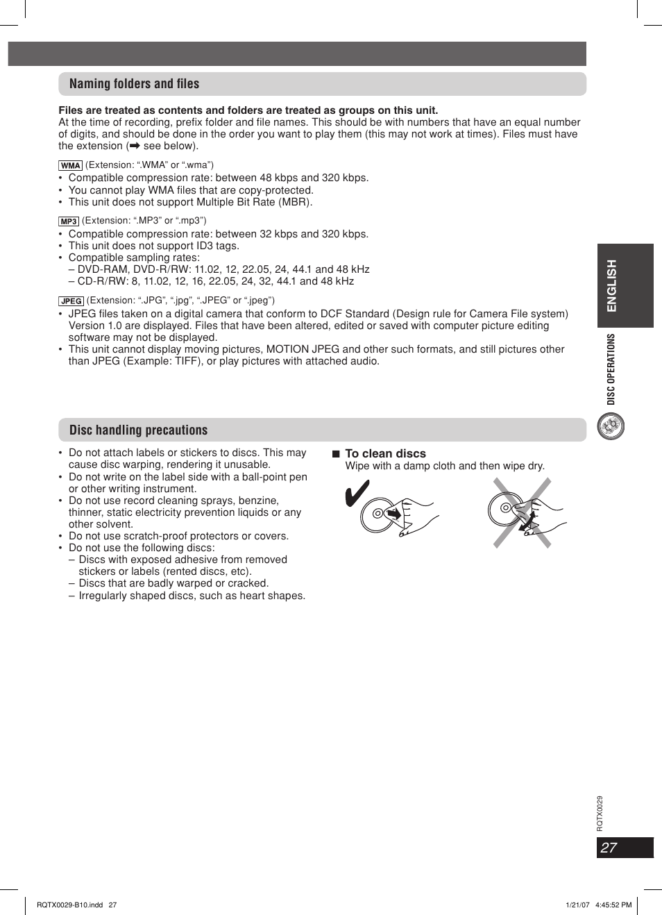 Panasonic sc-pt150 User Manual | Page 27 / 40