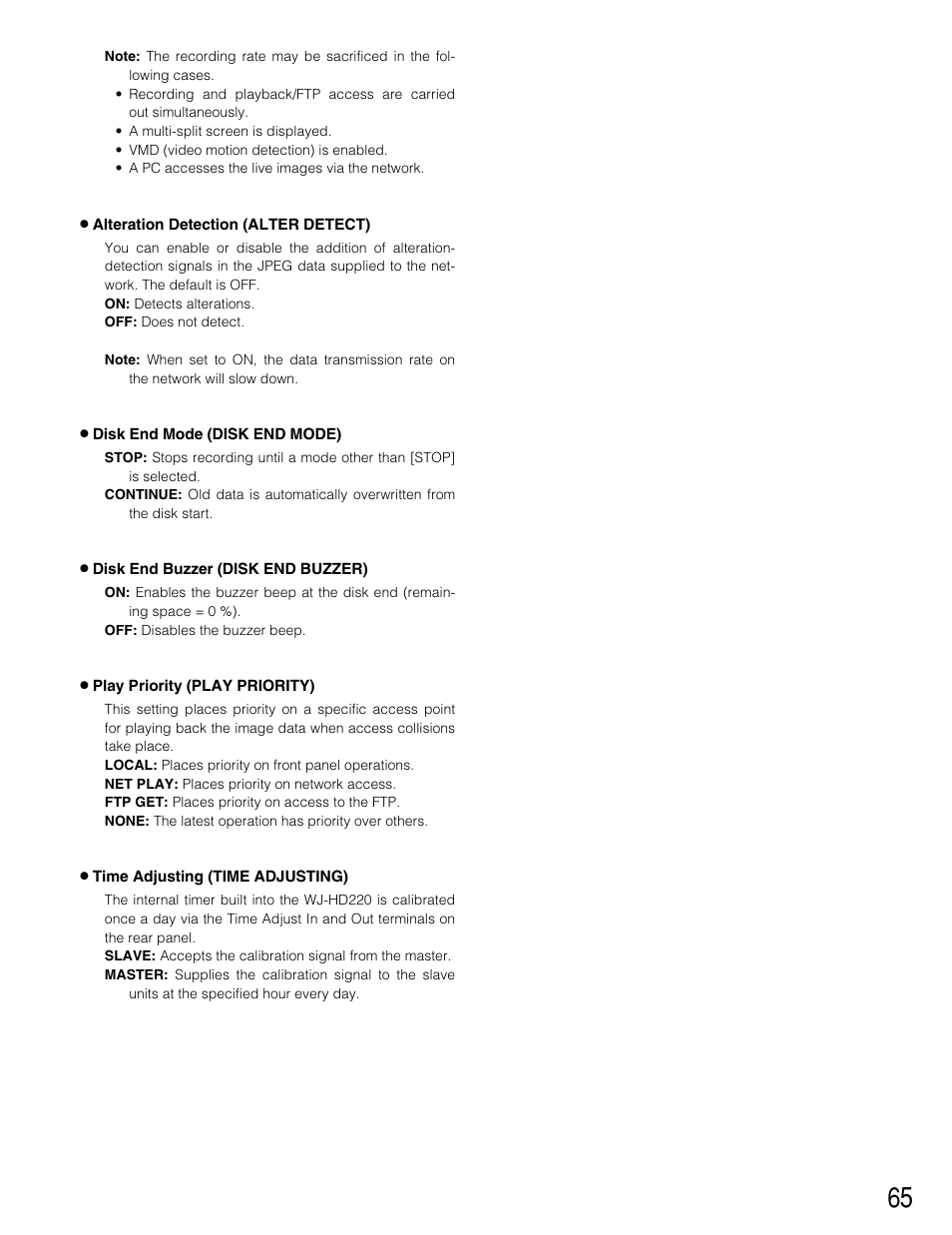Panasonic WJ-HD220 User Manual | Page 65 / 103