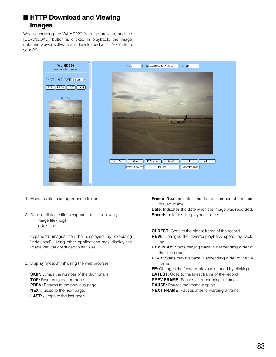 Http download and viewing images | Panasonic WJ-HD220 User Manual | Page 83 / 103