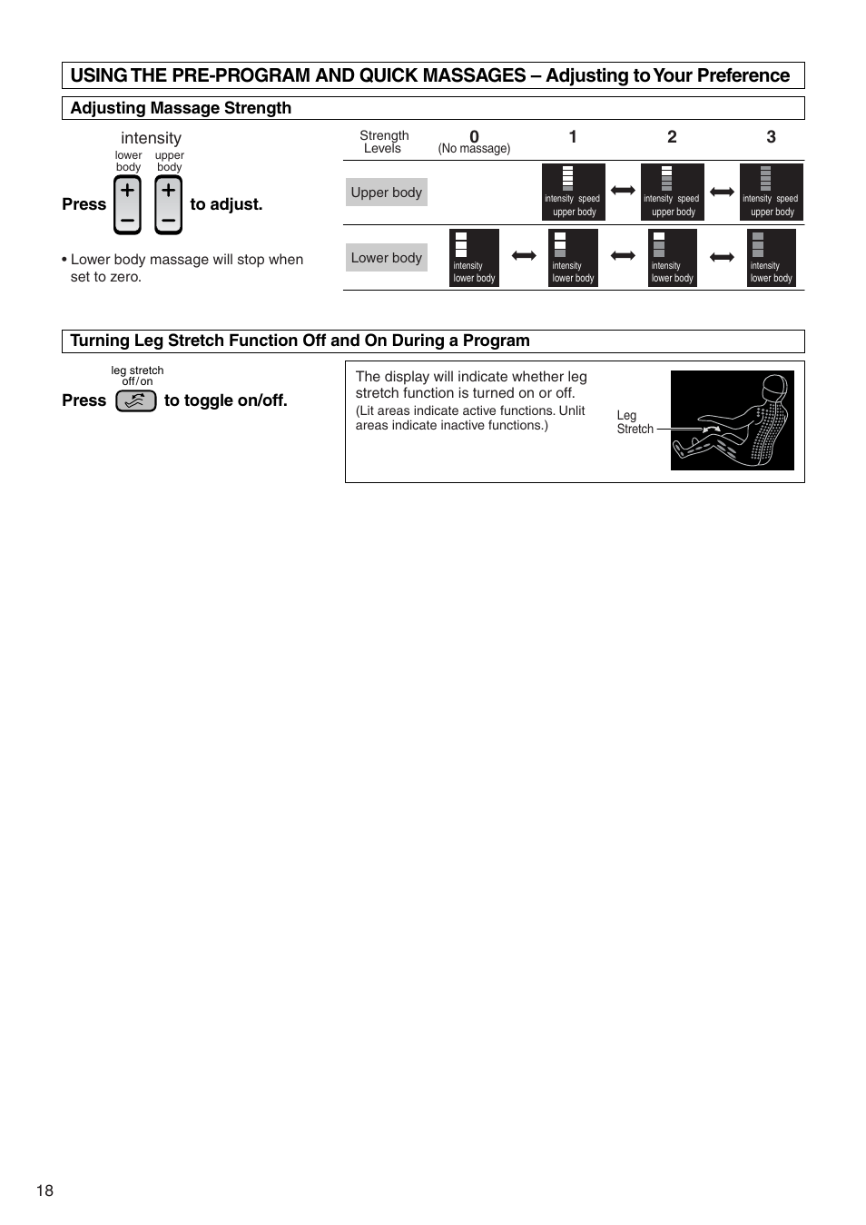 Intensity | Panasonic EP322 User Manual | Page 20 / 41