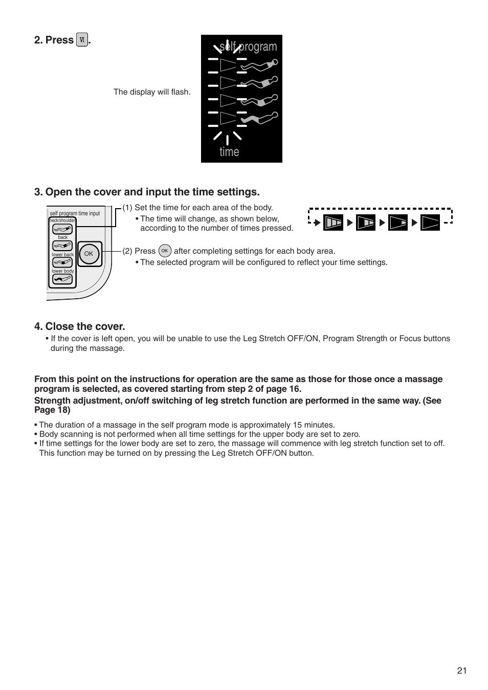 Self program time | Panasonic EP322 User Manual | Page 23 / 41