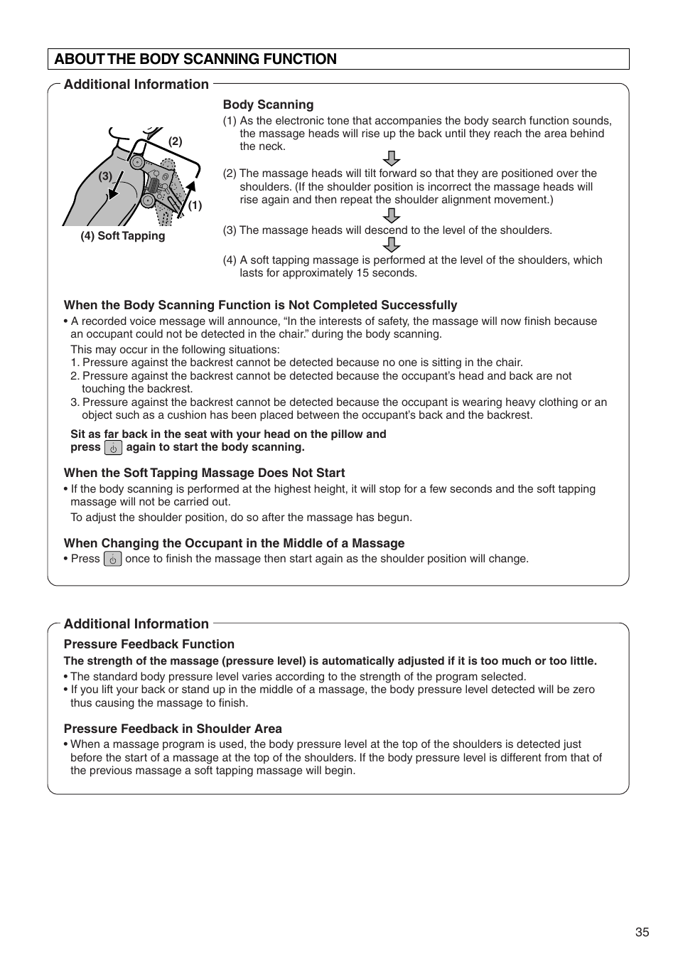 About the body scanning function | Panasonic EP322 User Manual | Page 37 / 41