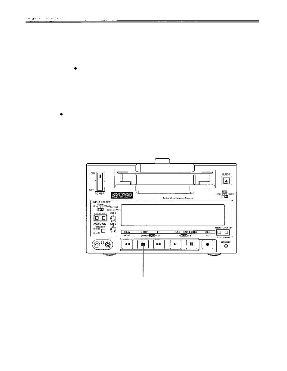 Stop mode, Operation | Panasonic AJ-D230HP User Manual | Page 13 / 39