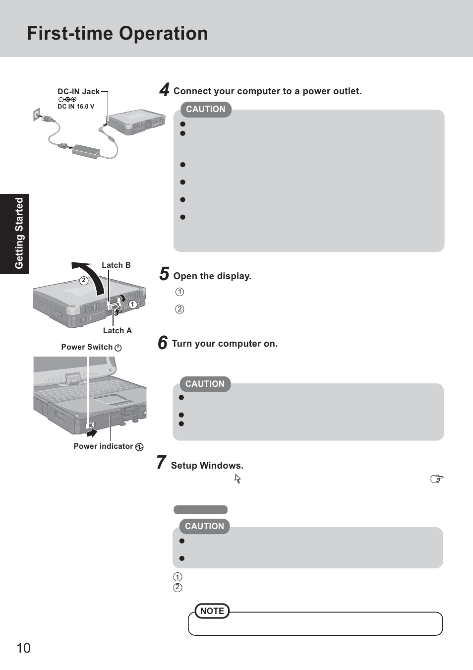 First-time operation 5 | Panasonic CF-18 Series User Manual | Page 10 / 44