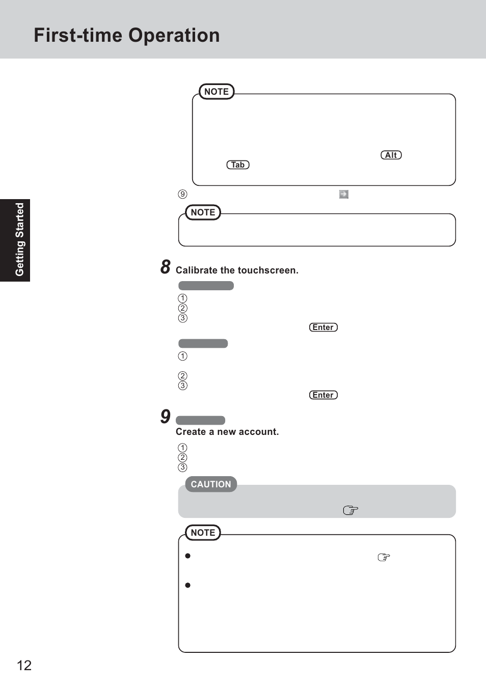 First-time operation | Panasonic CF-18 Series User Manual | Page 12 / 44