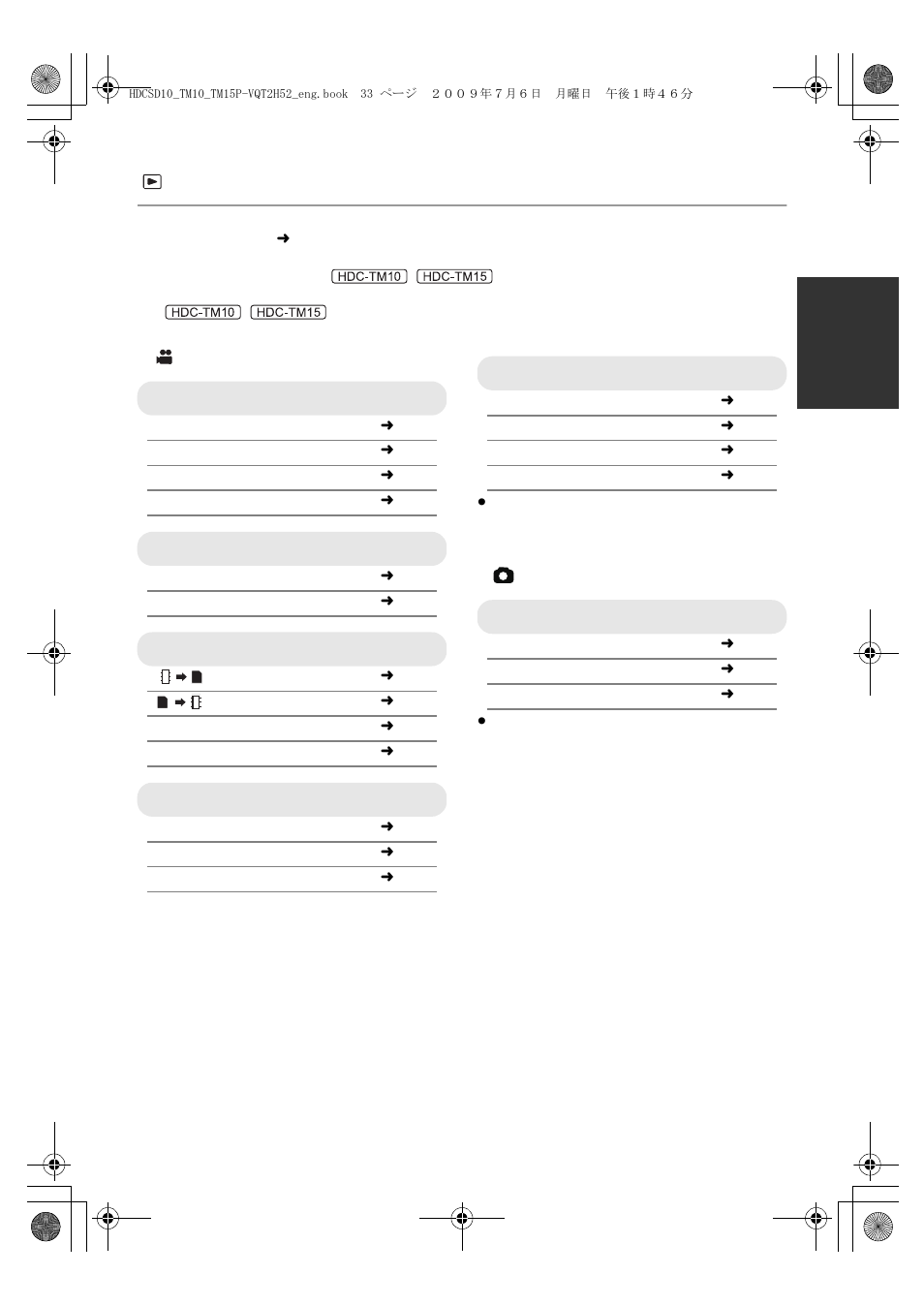 Playback mode, Motion picture playback), Still picture playback) | Video setup, Edit scene, Copy, Disc setup, Setup, Pict. setup | Panasonic VQT2H52 User Manual | Page 33 / 152