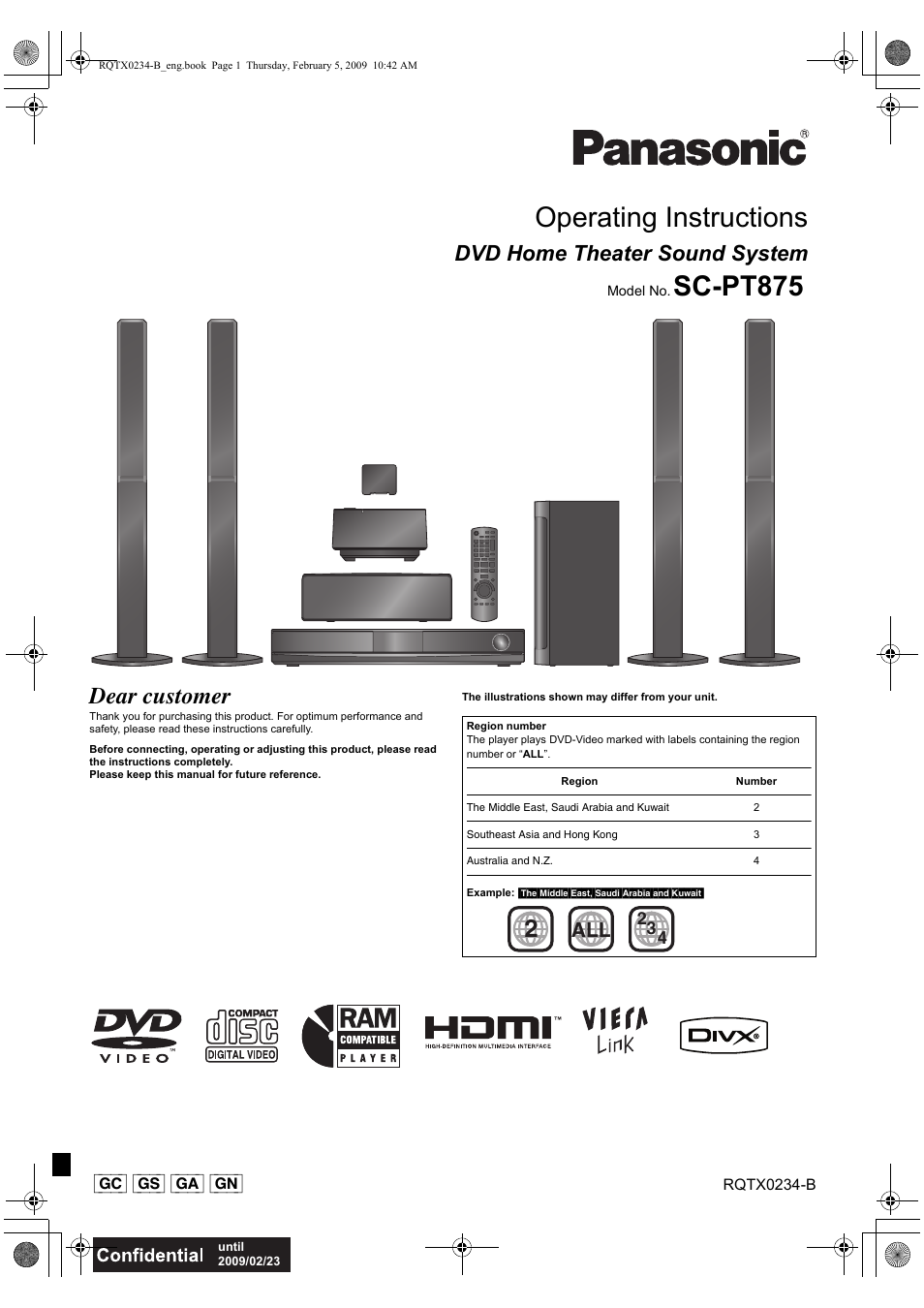 Panasonic SC-PT875 User Manual | 40 pages