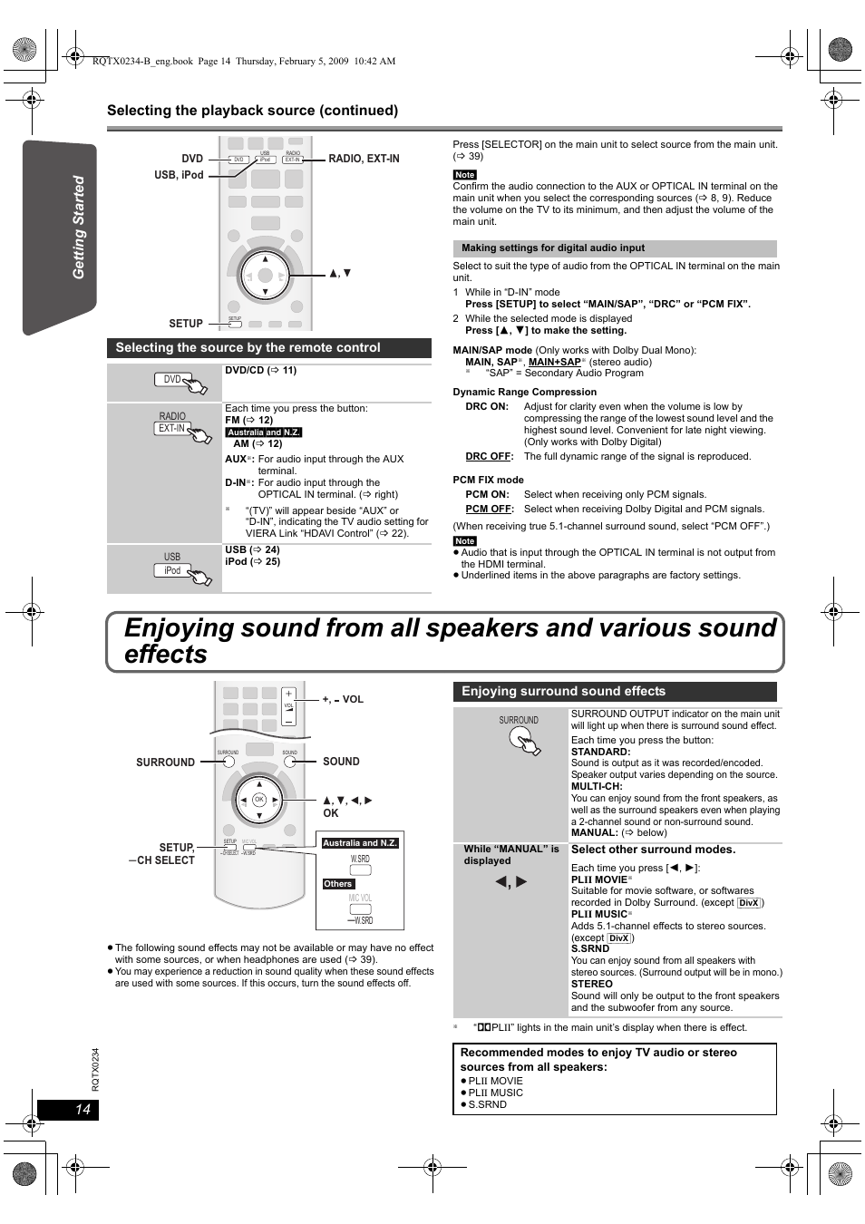 Panasonic SC-PT875 User Manual | Page 14 / 40