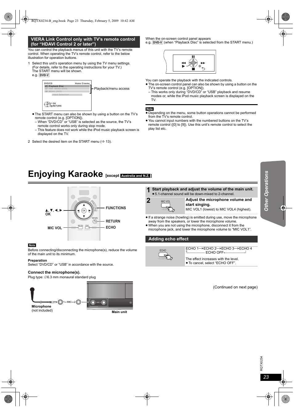 Enjoying karaoke | Panasonic SC-PT875 User Manual | Page 23 / 40