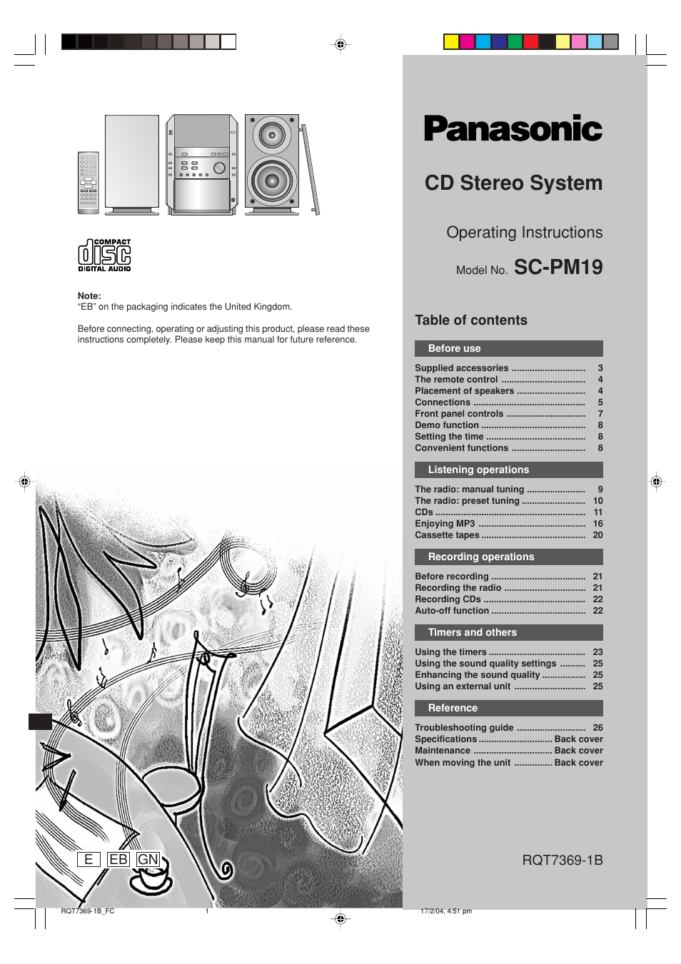 Panasonic SCPM19 User Manual | 28 pages