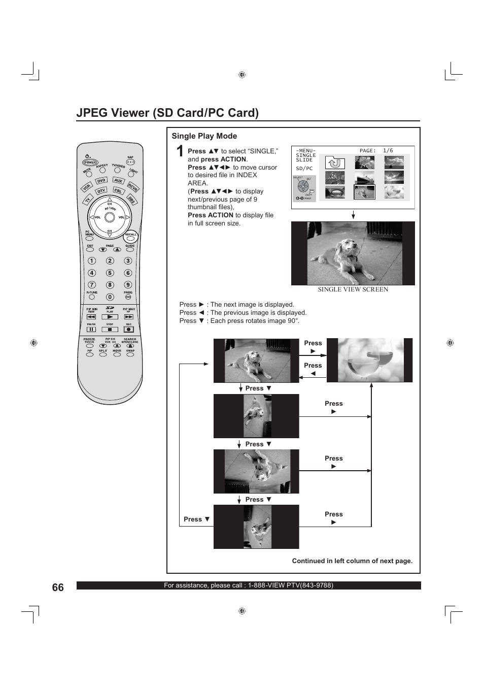 Jpeg viewer (sd card/pc card) | Panasonic PT-60LC13 User Manual | Page 66 / 80