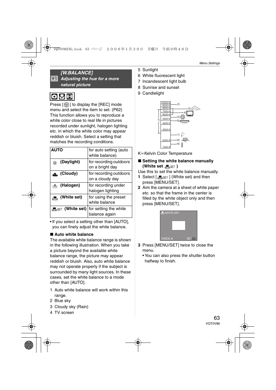 W.balance | Panasonic DMC-FX01 User Manual | Page 63 / 116
