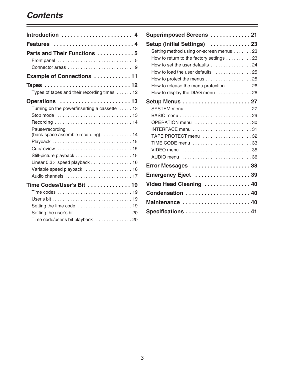 Panasonic AJ- DCP User Manual | Page 3 / 44
