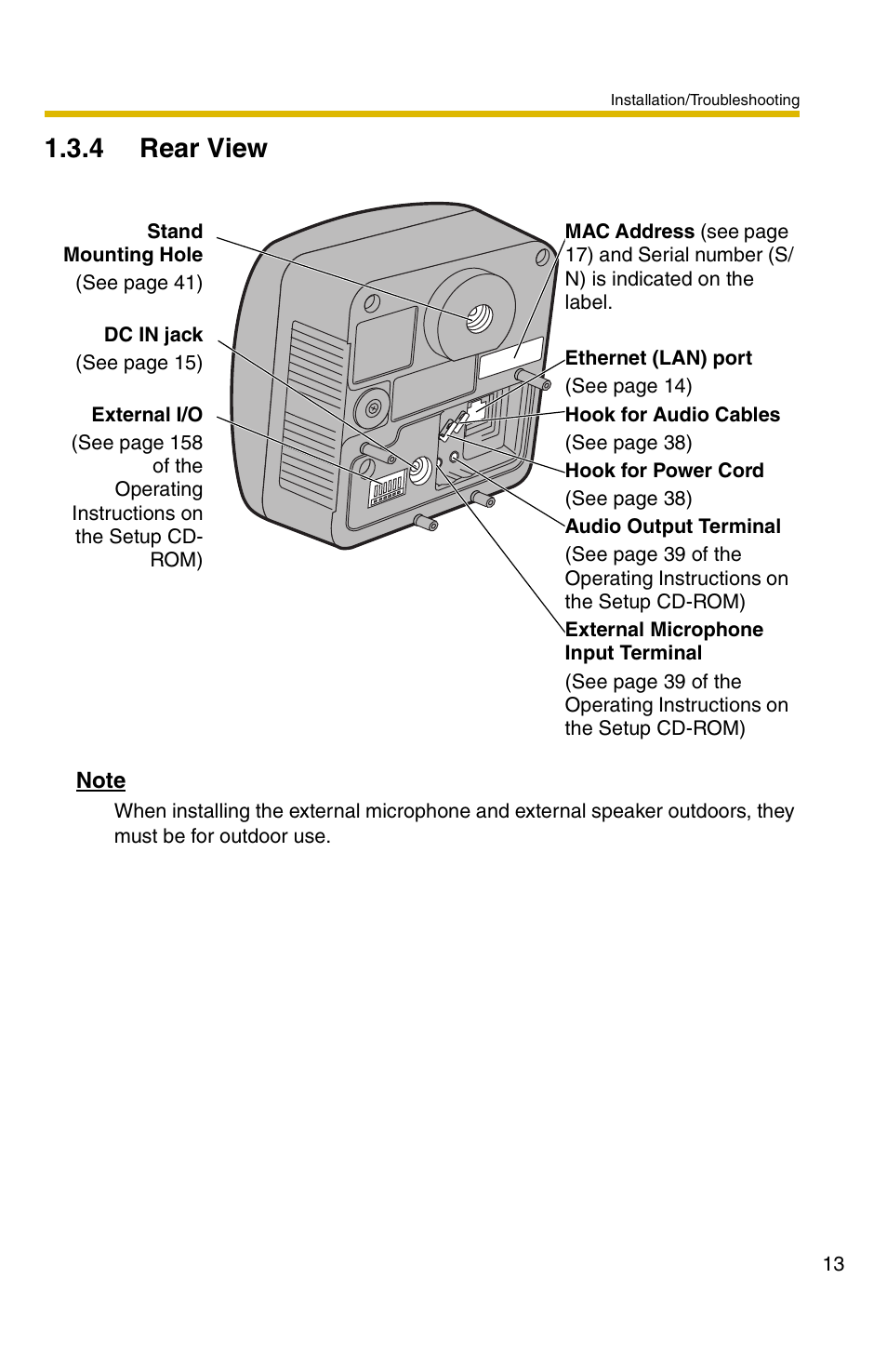 4 rear view | Panasonic BB-HCM331 User Manual | Page 13 / 64