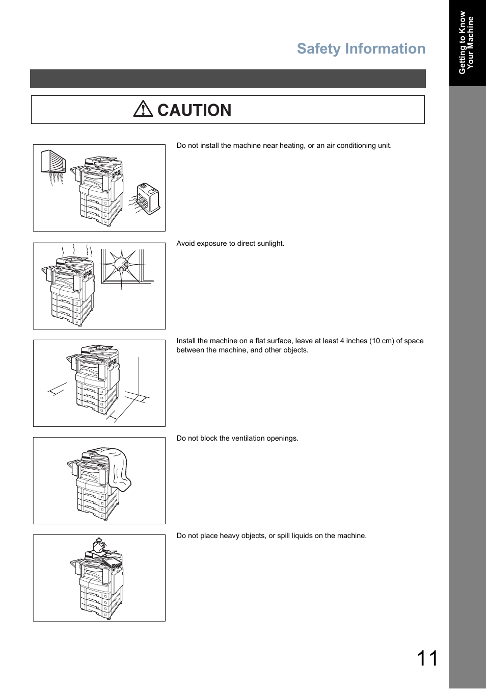 Caution, Safety information | Panasonic DP-8025 User Manual | Page 11 / 240