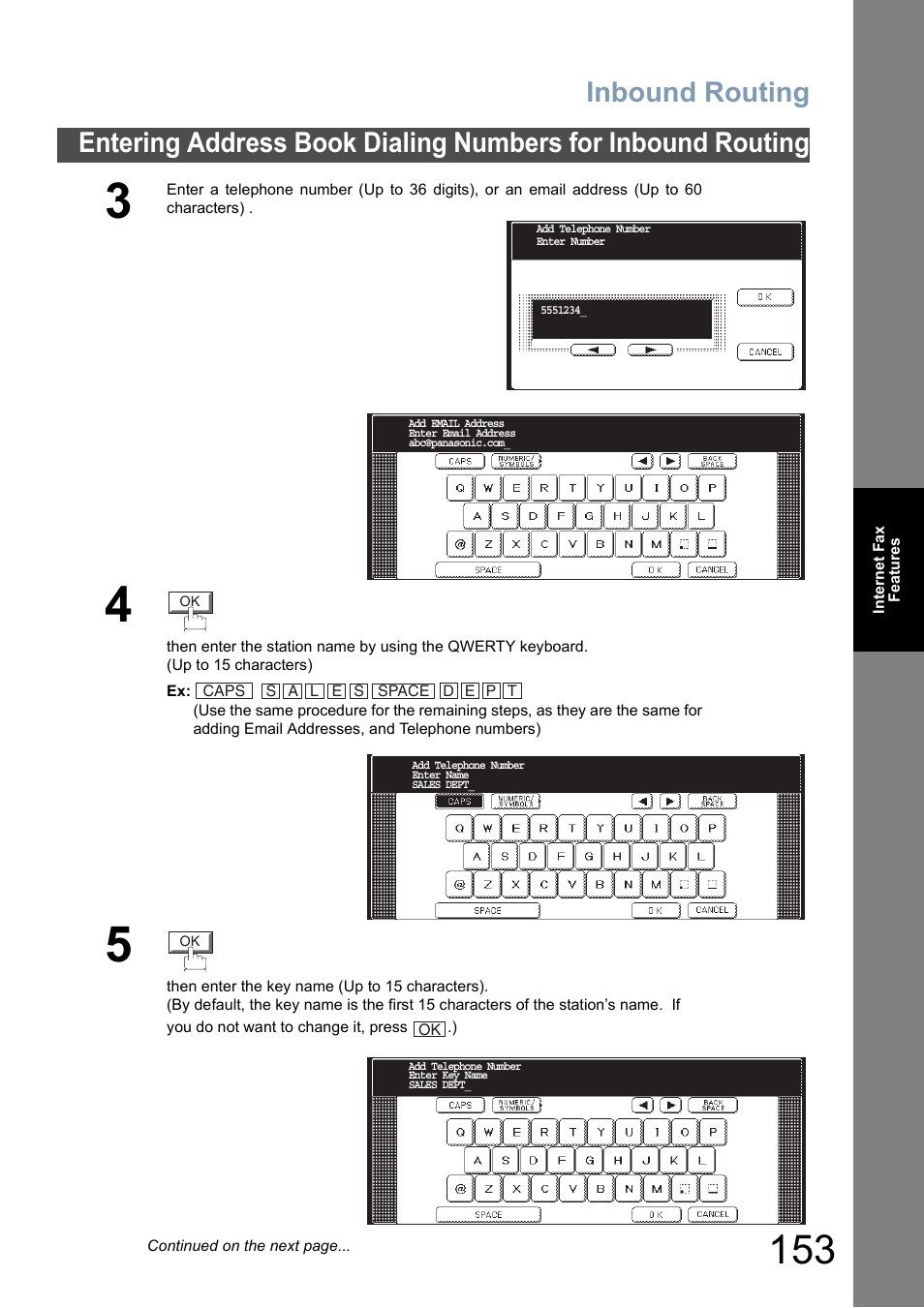 Inbound routing | Panasonic DP-8025 User Manual | Page 153 / 240