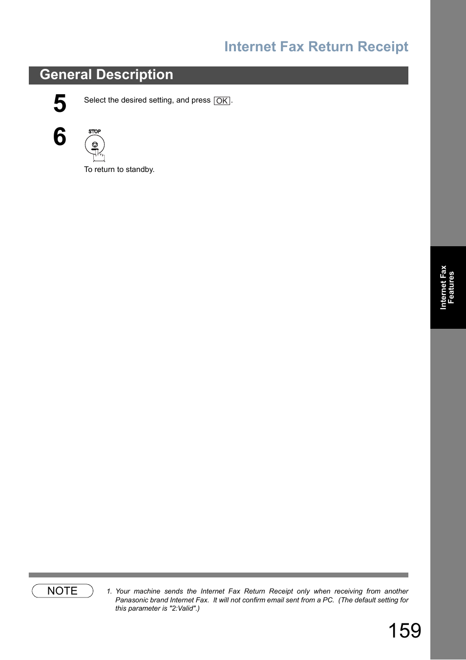 Internet fax return receipt, General description | Panasonic DP-8025 User Manual | Page 159 / 240