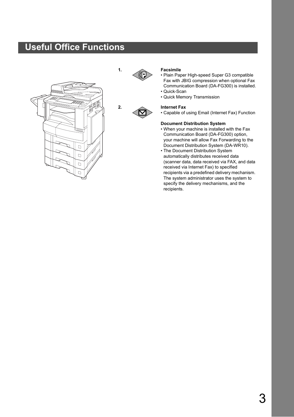 Useful office functions | Panasonic DP-8025 User Manual | Page 3 / 240