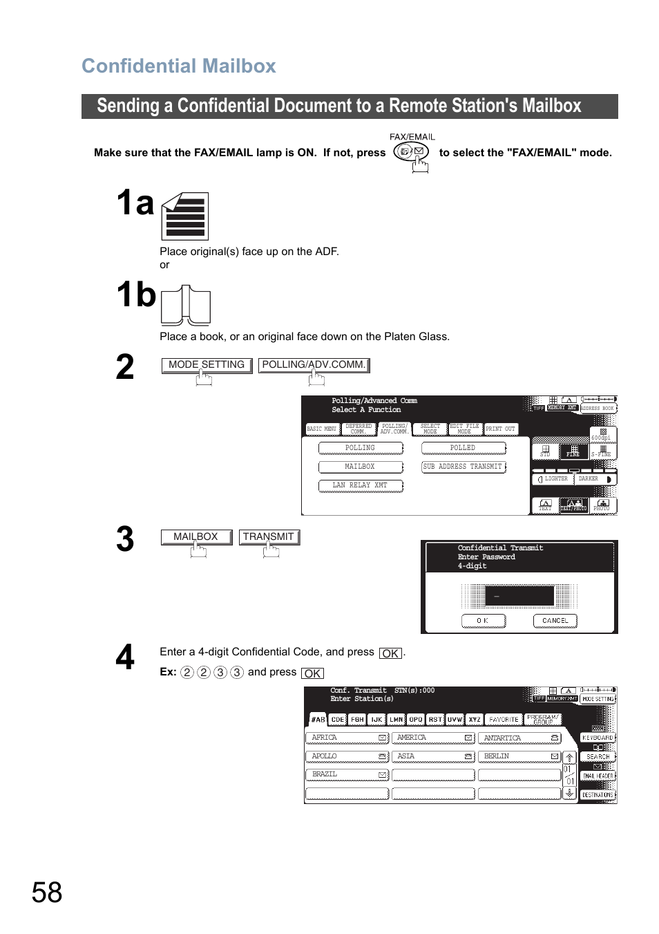 Confidential mailbox | Panasonic DP-8025 User Manual | Page 58 / 240