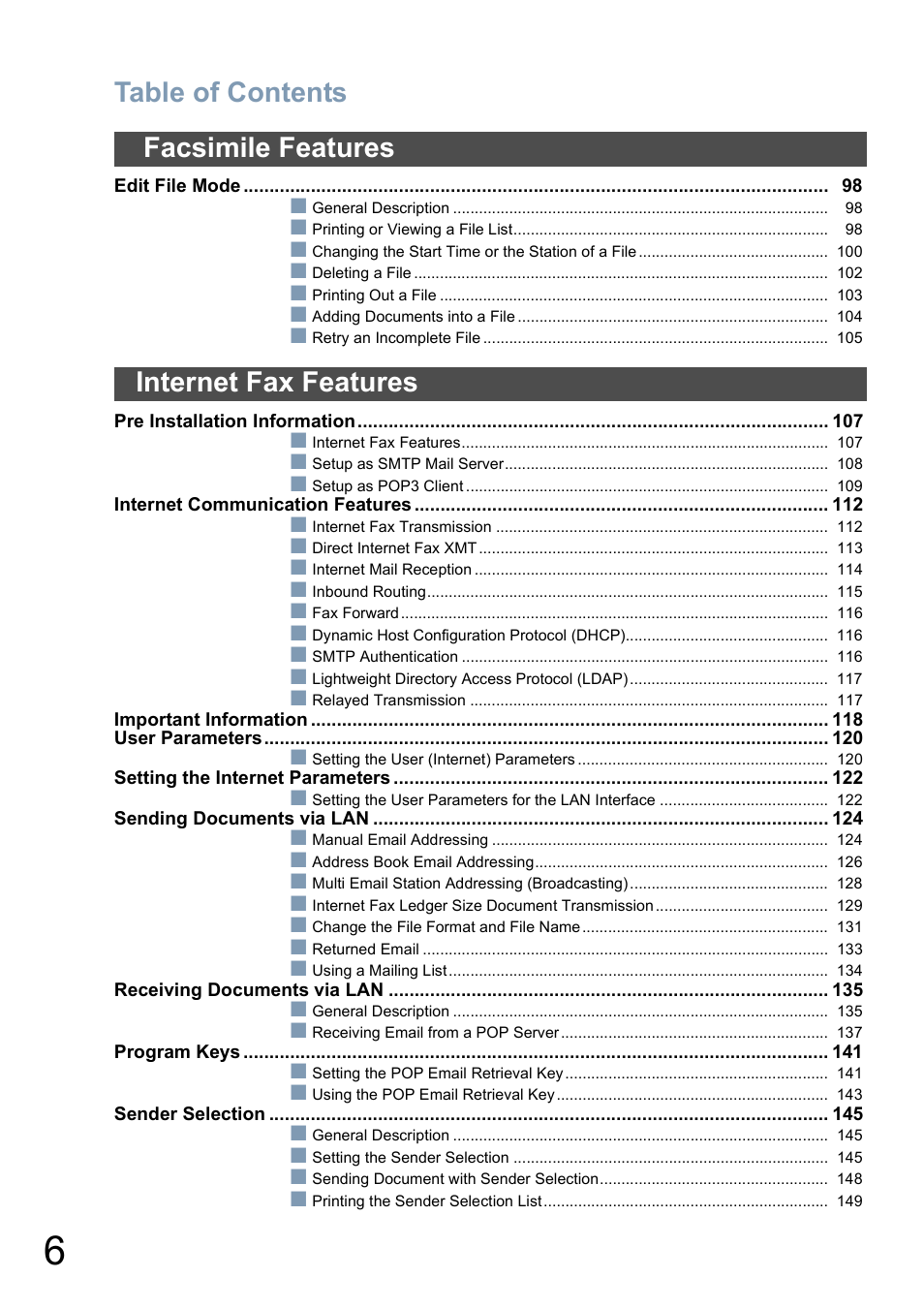 Panasonic DP-8025 User Manual | Page 6 / 240