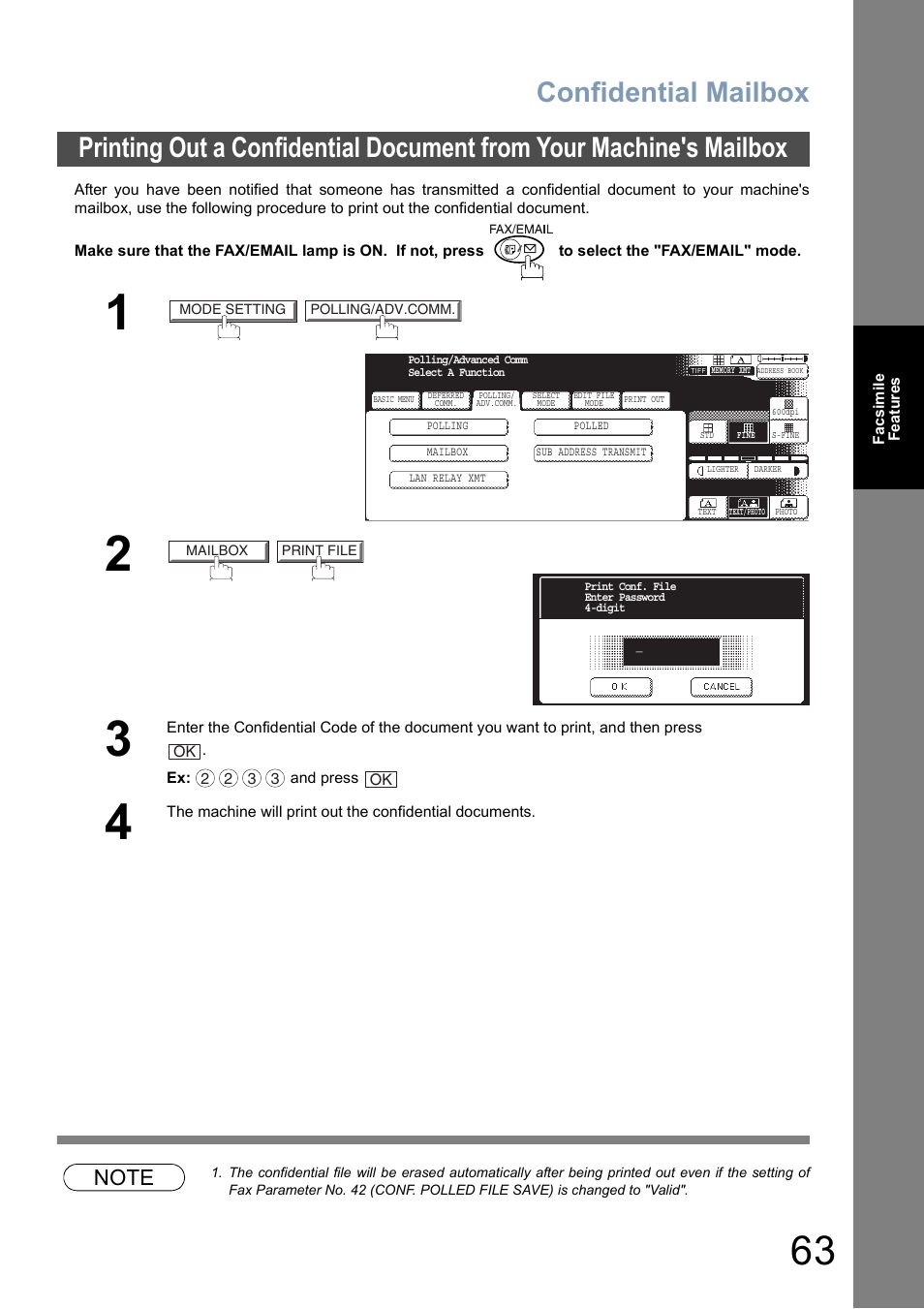 Confidential mailbox | Panasonic DP-8025 User Manual | Page 63 / 240