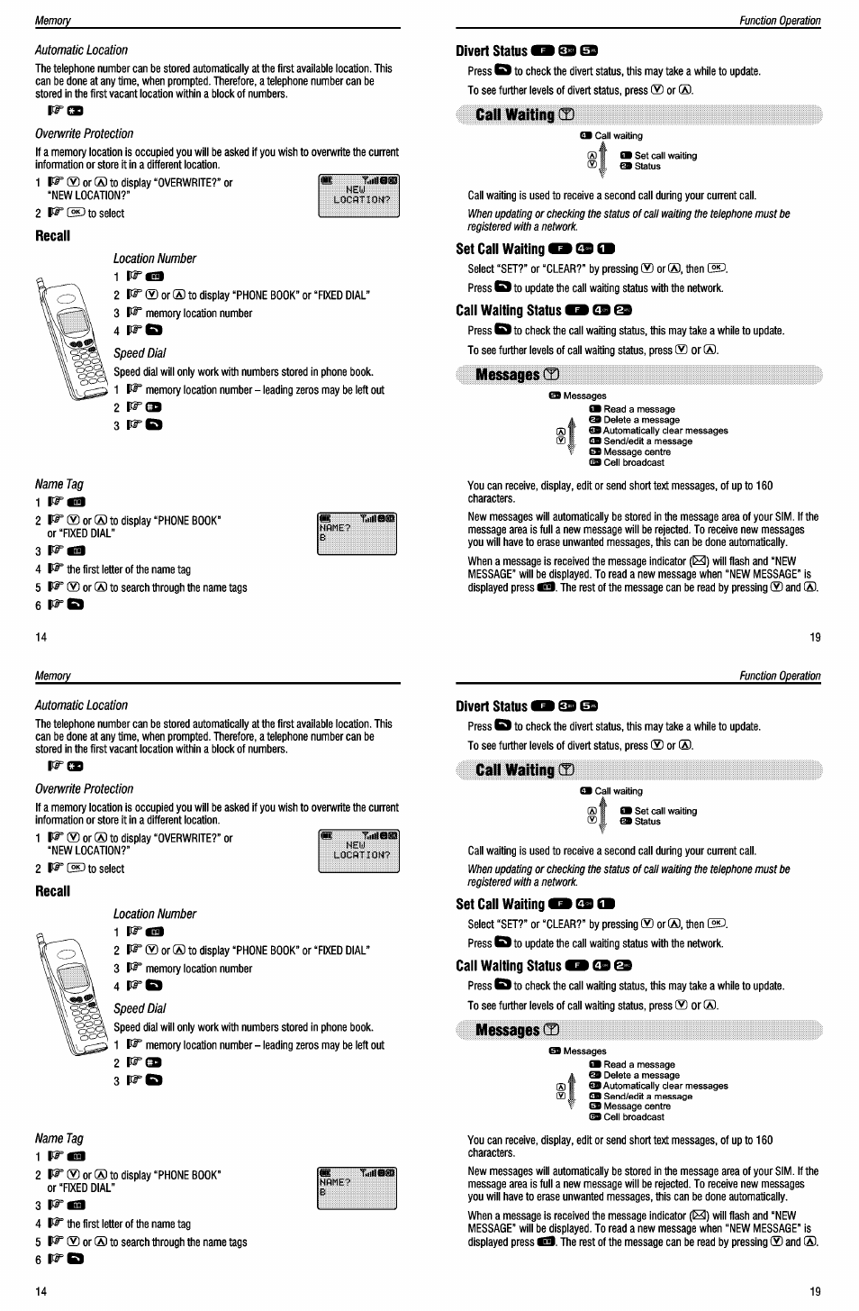 Itiecgs, Recall | Panasonic EB-G500 User Manual | Page 18 / 40