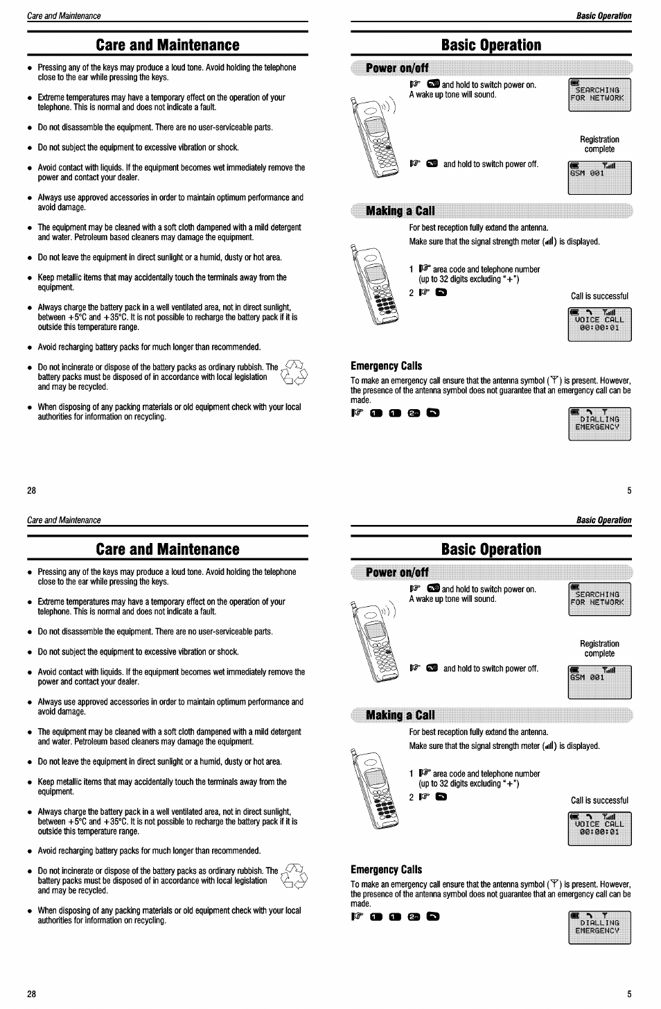 Care and maintenance | Panasonic EB-G500 User Manual | Page 32 / 40
