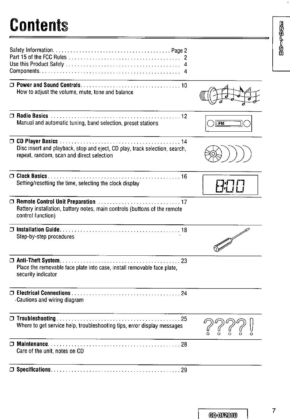 Oil™ ' ilo | Panasonic CQ-DF201U User Manual | Page 7 / 72