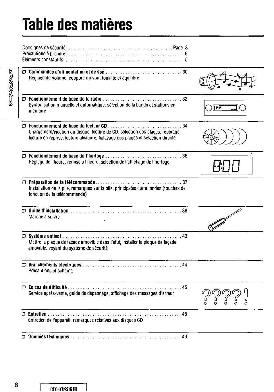 Panasonic CQ-DF201U User Manual | Page 8 / 72