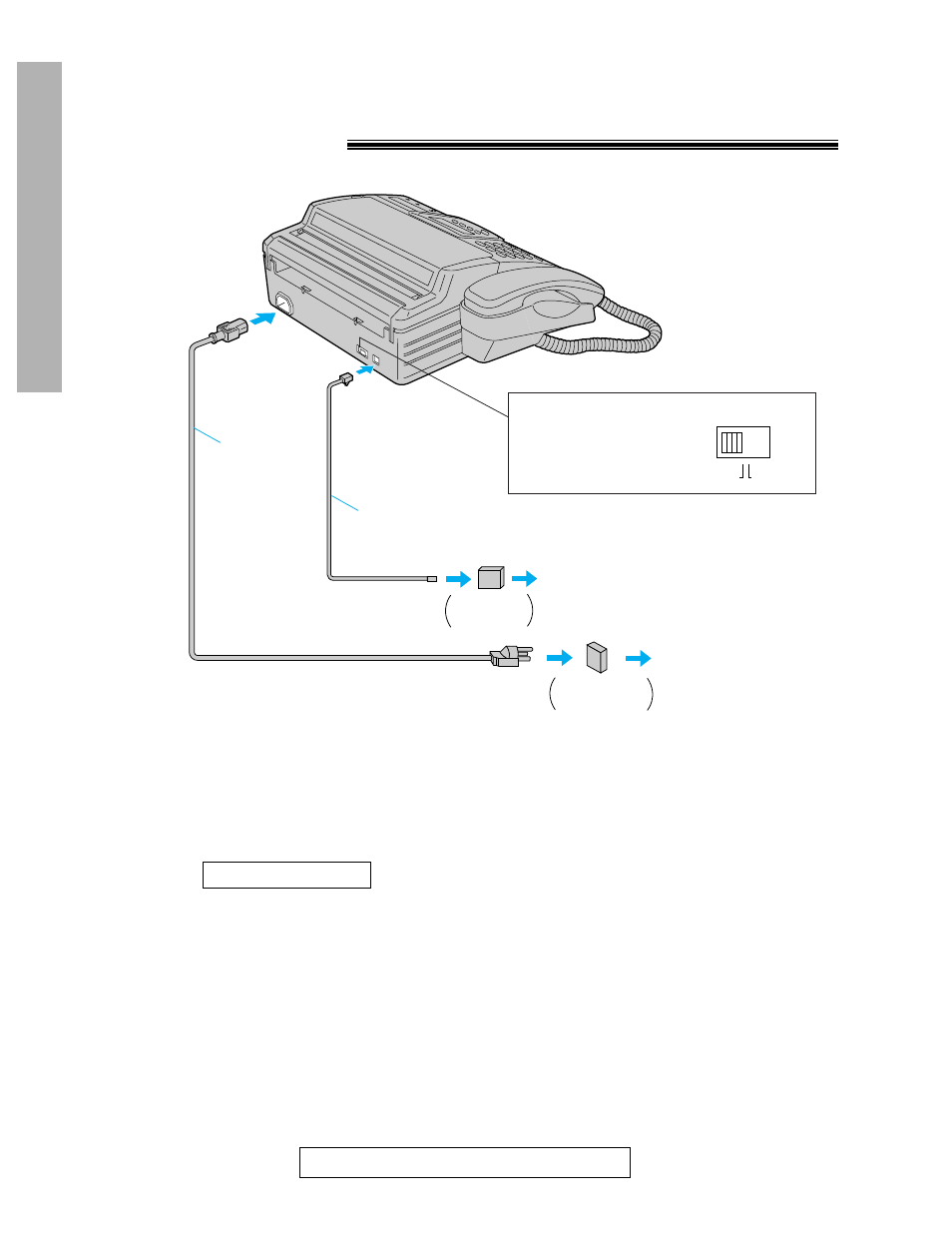 Connecting the telephone line and the power outlet, Quick start | Panasonic KX-F880 User Manual | Page 10 / 84
