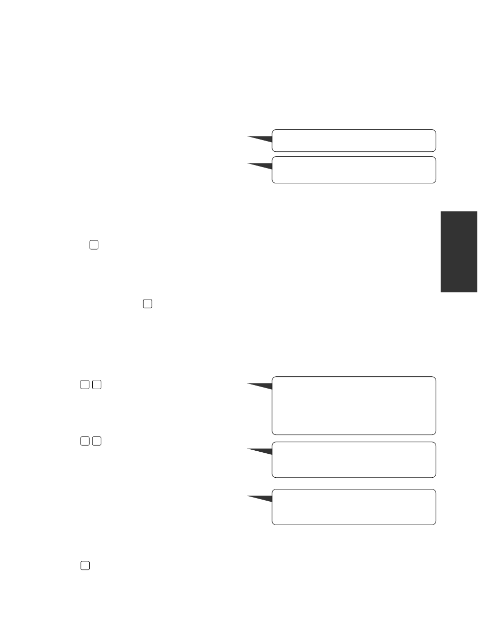 Recording a marker message, Re-recording a greeting message, Turning the message transfer/pager call on or off | Skipping the greeting message | Panasonic KX-F880 User Manual | Page 55 / 84