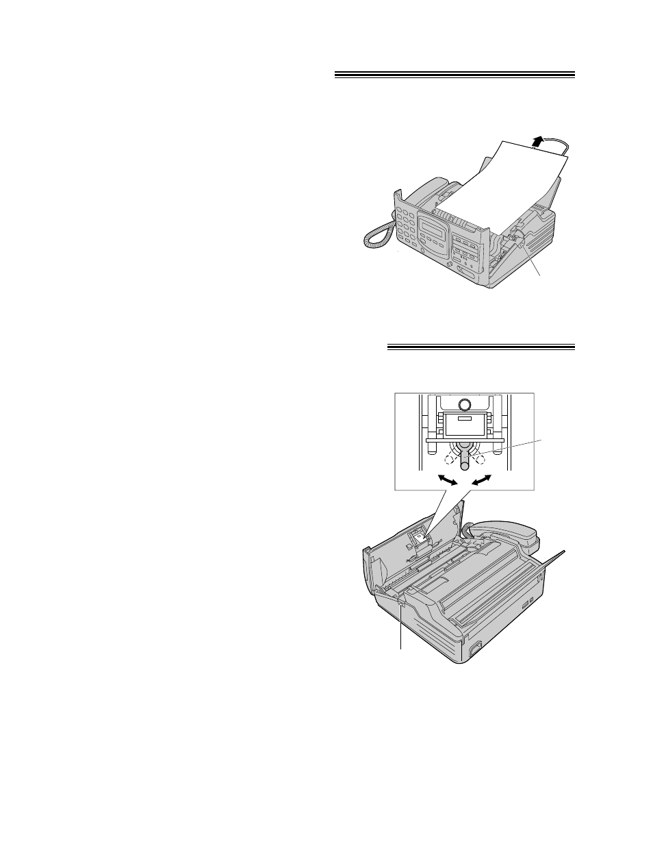 Clearing a document jam, Adjusting the feeder pressure | Panasonic KX-F880 User Manual | Page 74 / 84