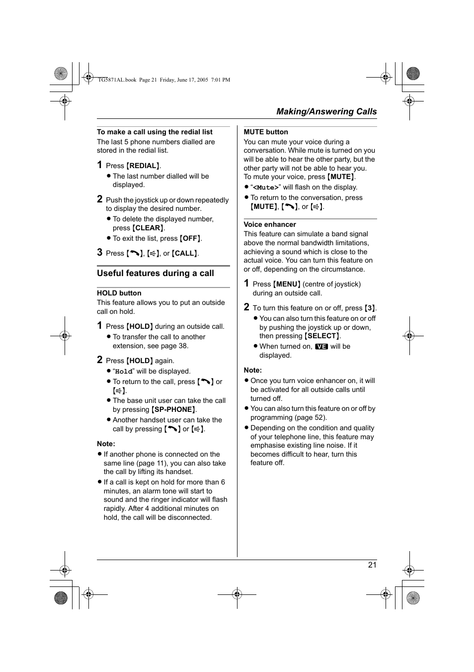 Panasonic KX-TG5871AL User Manual | Page 21 / 88