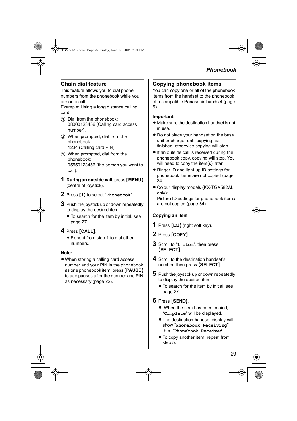 Panasonic KX-TG5871AL User Manual | Page 29 / 88