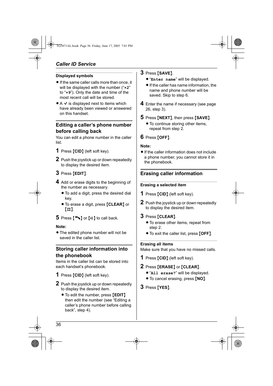Panasonic KX-TG5871AL User Manual | Page 36 / 88
