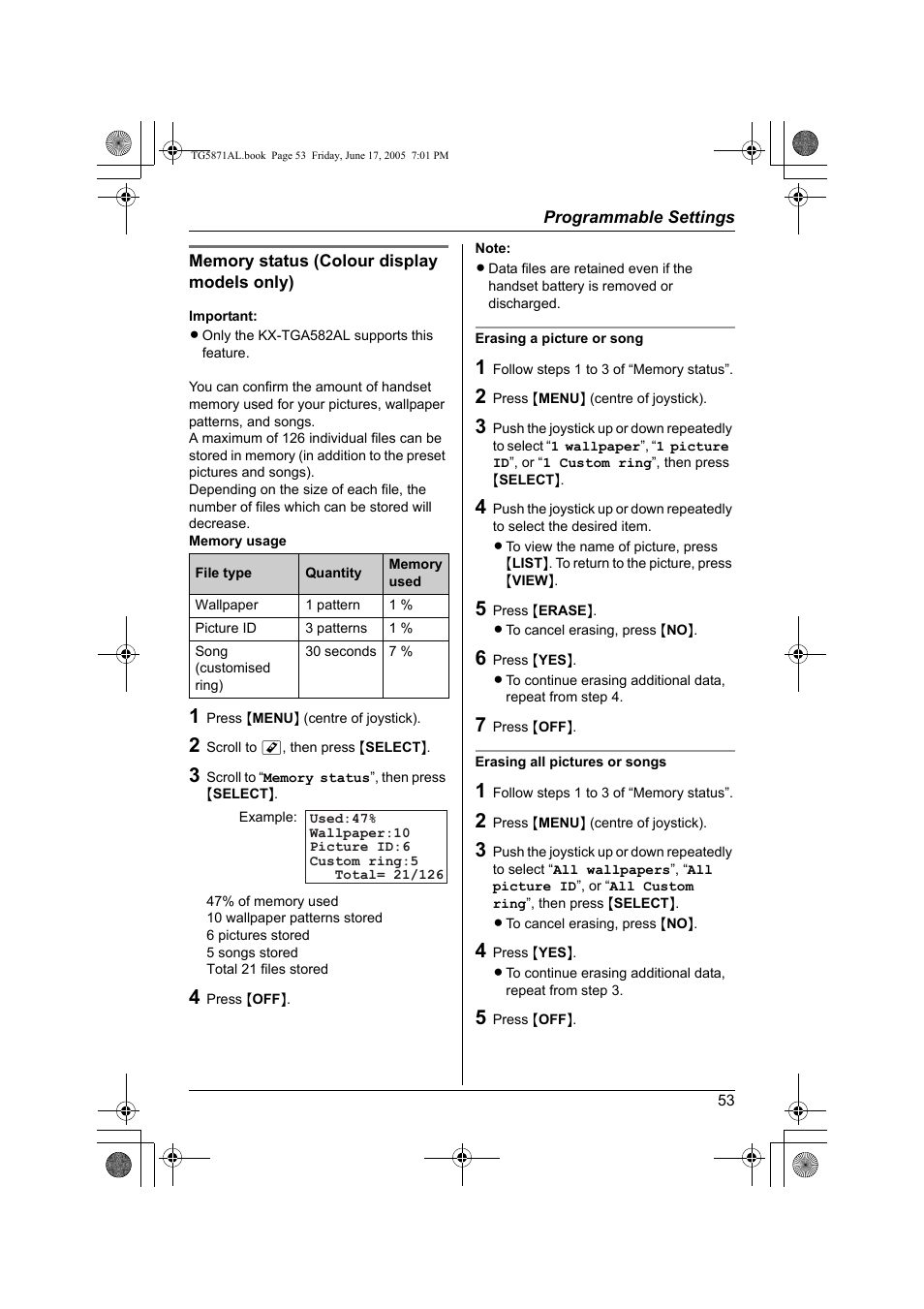 Panasonic KX-TG5871AL User Manual | Page 53 / 88