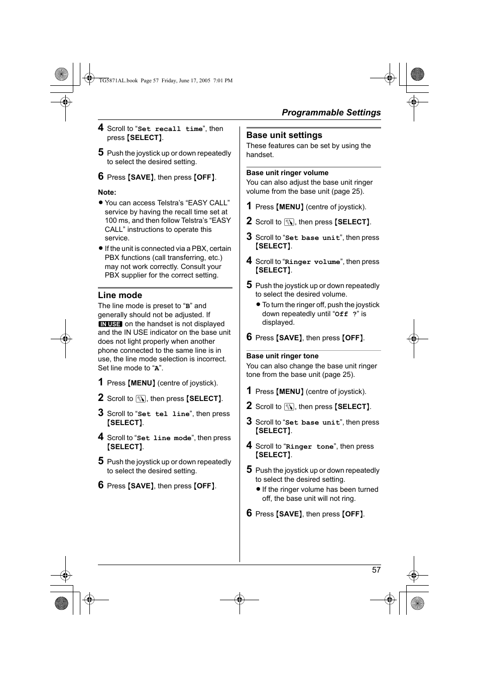 Panasonic KX-TG5871AL User Manual | Page 57 / 88