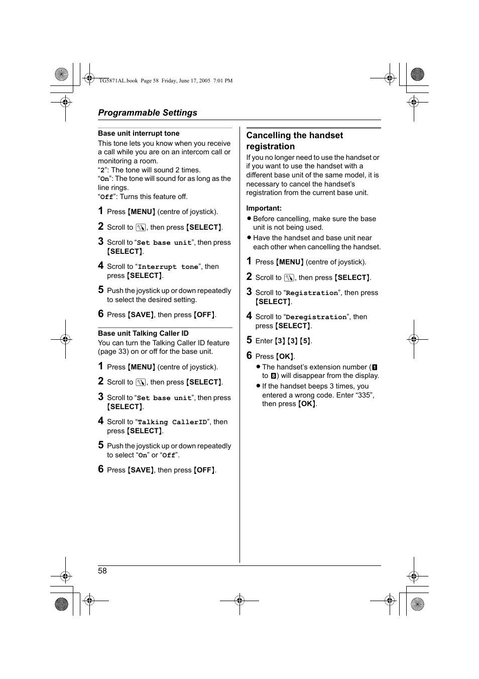 Panasonic KX-TG5871AL User Manual | Page 58 / 88