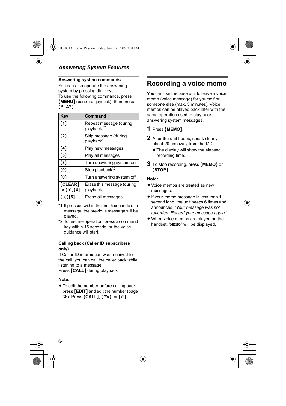 Panasonic KX-TG5871AL User Manual | Page 64 / 88