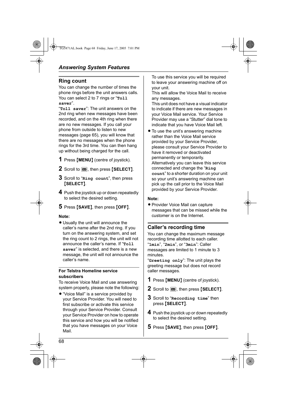 Panasonic KX-TG5871AL User Manual | Page 68 / 88