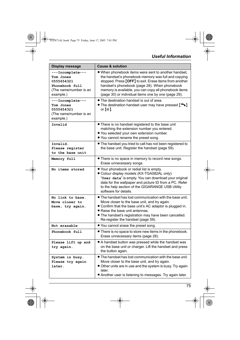 Panasonic KX-TG5871AL User Manual | Page 75 / 88