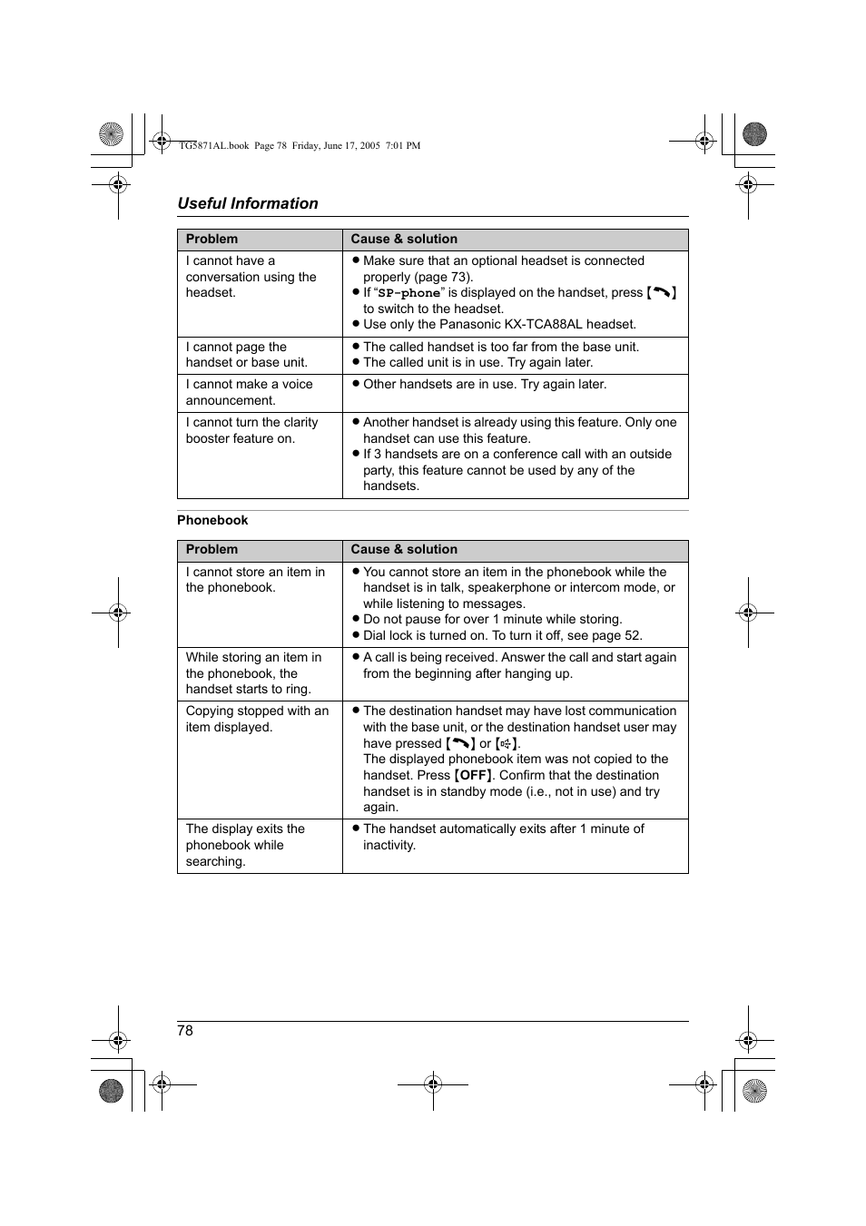 Panasonic KX-TG5871AL User Manual | Page 78 / 88