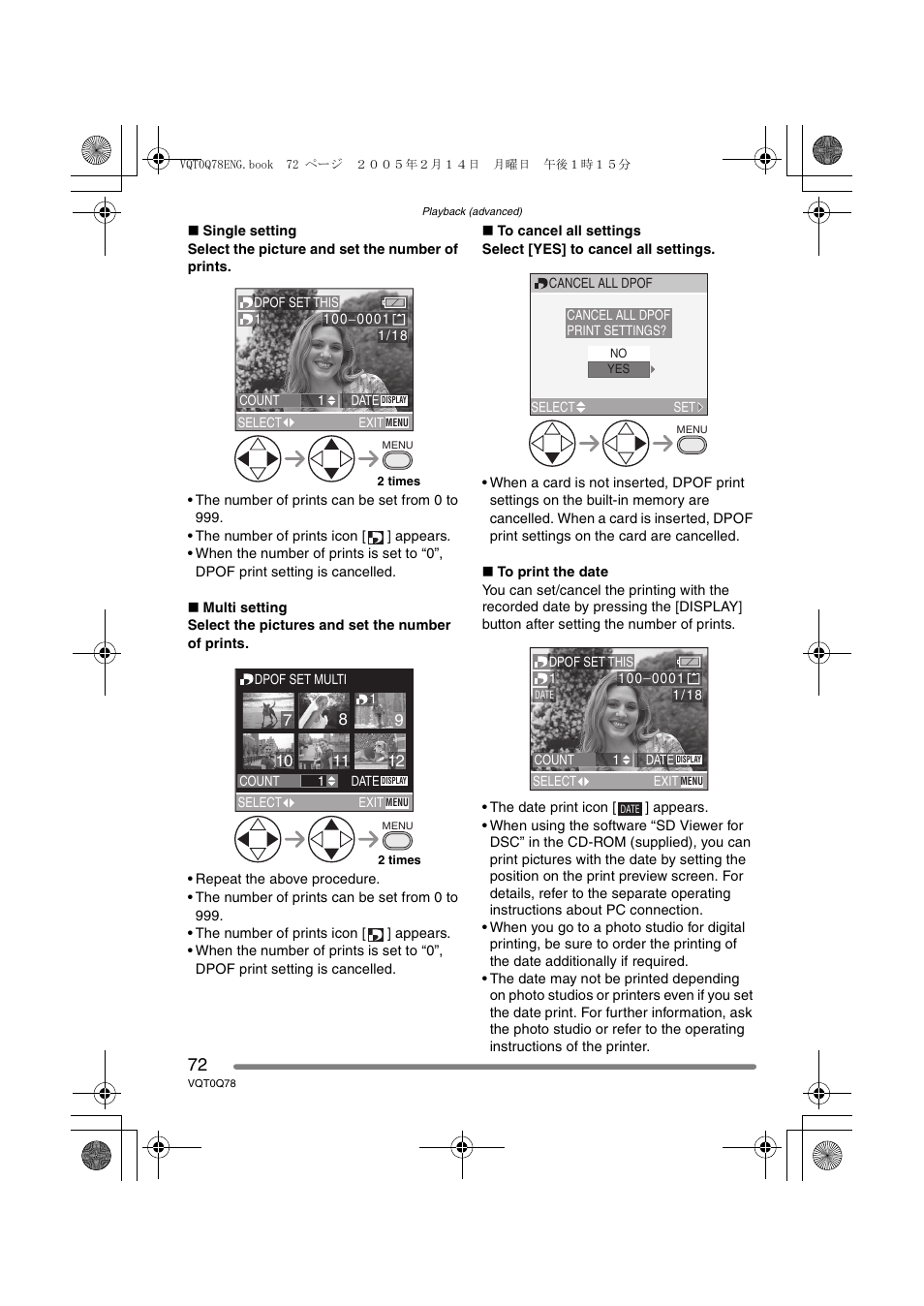 Panasonic DMC-LS1GN User Manual | Page 72 / 104