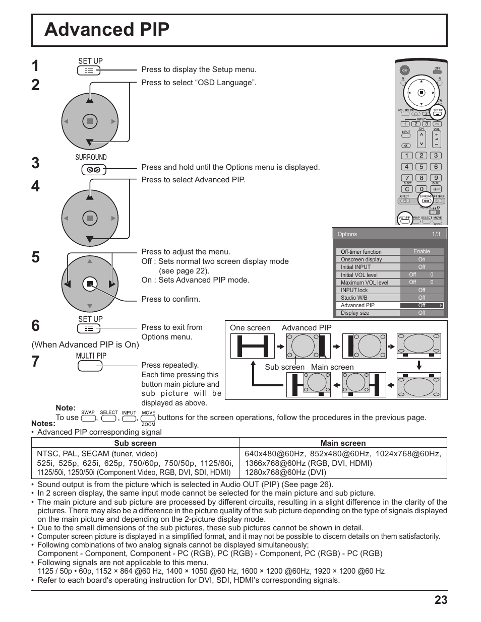 Advanced pip | Panasonic TH-50PF9UK User Manual | Page 23 / 48