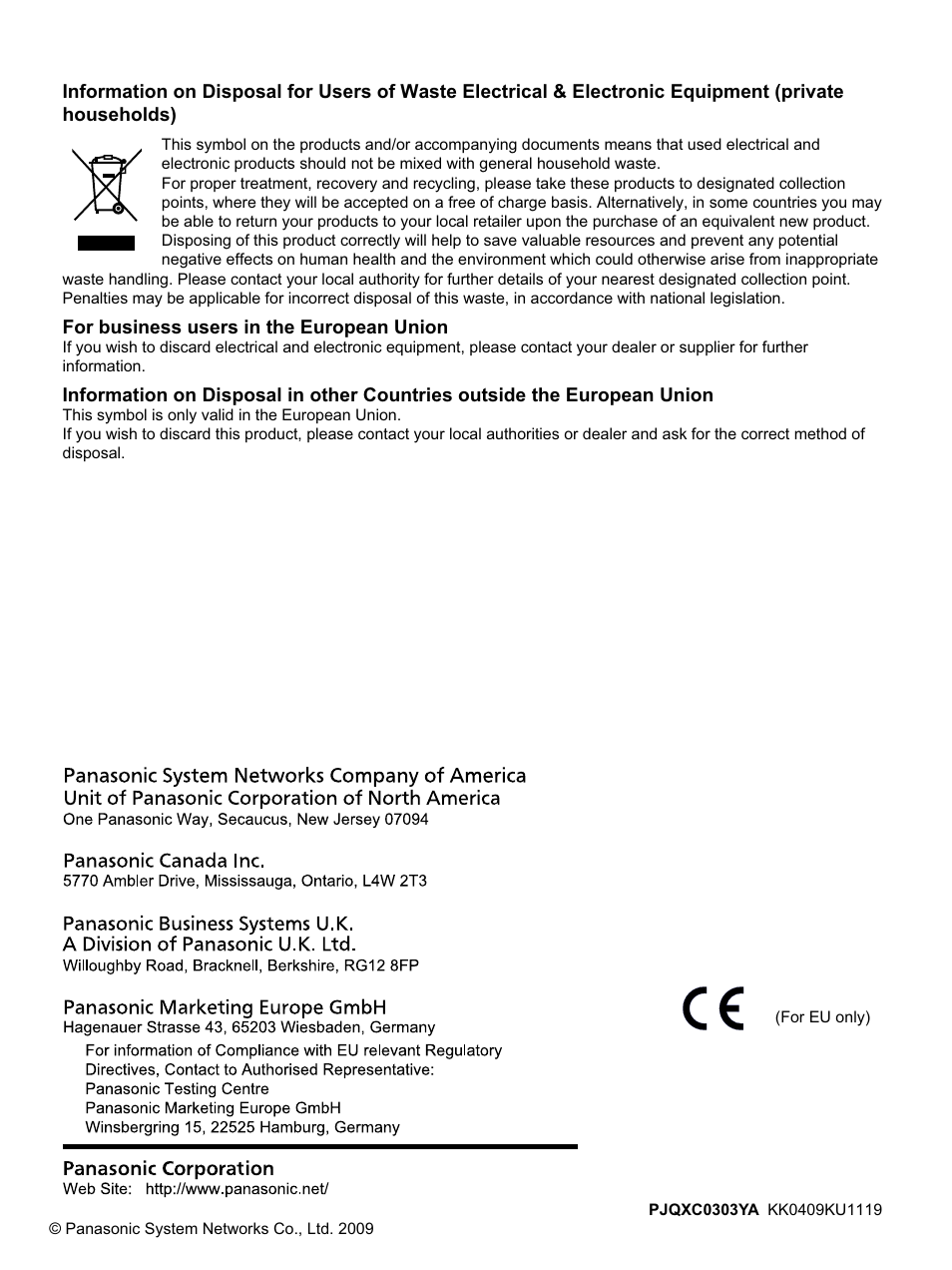 Panasonic KX-P1121E User Manual | Page 43 / 43