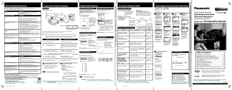 Panasonic PV-V4612 User Manual | Page 3 / 4