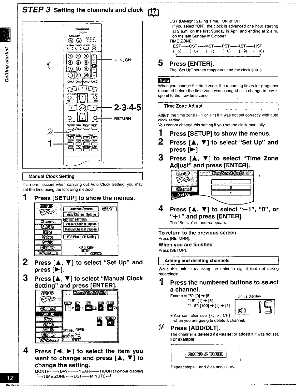 To return to the previous screen, When you are finished, Step 3 | Panasonic DMR-T3030 User Manual | Page 12 / 64