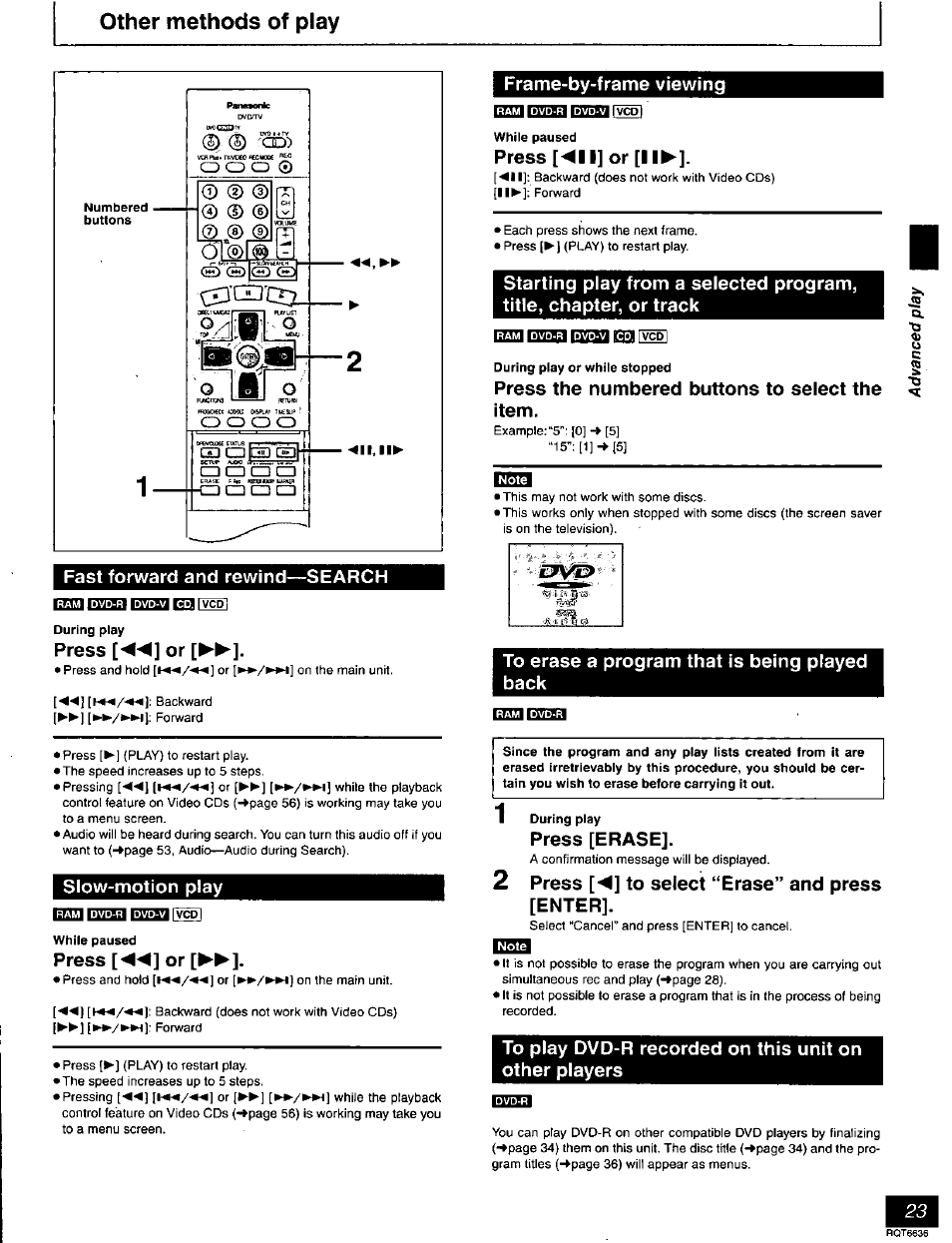 Other methods of play, Roxi rptiia fwaitgii, Fjba | Ijtgg | Panasonic DMR-T3030 User Manual | Page 23 / 64