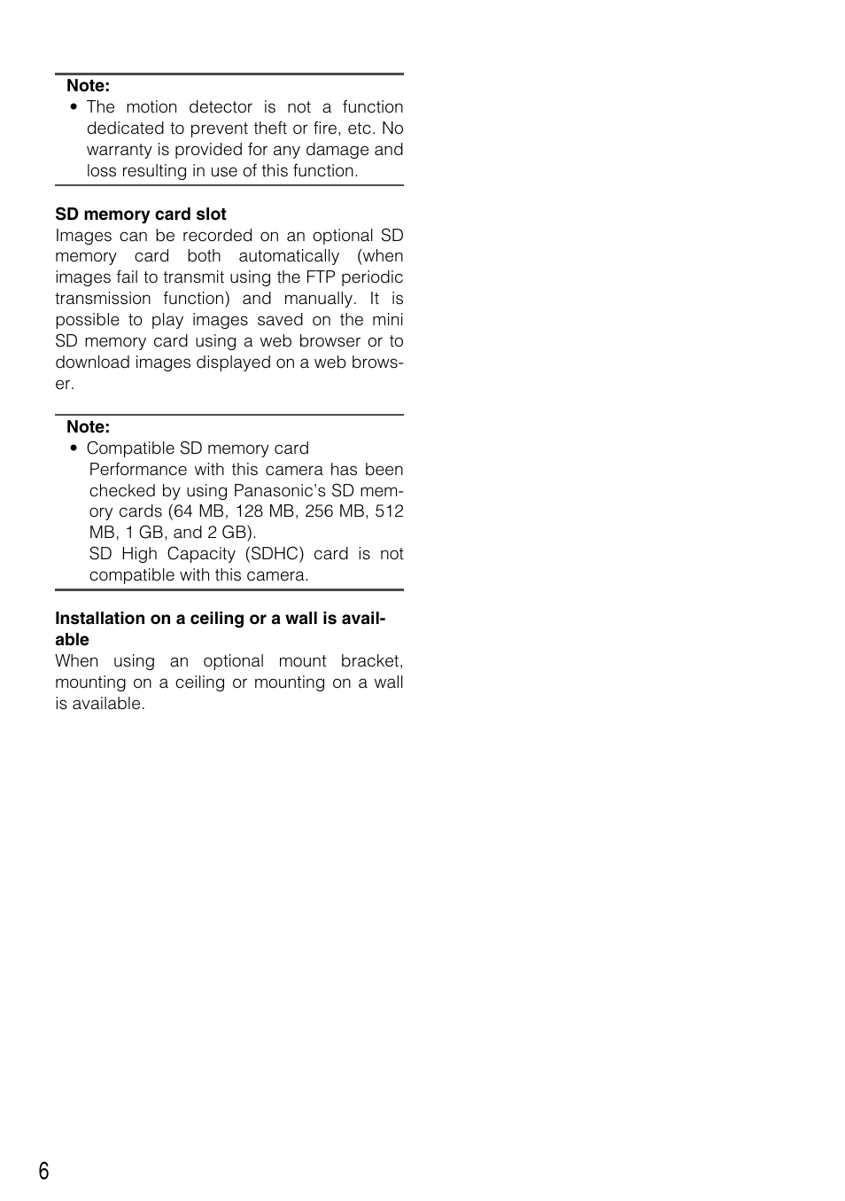Panasonic WV-NP304 User Manual | Page 6 / 36