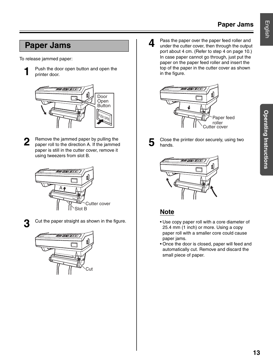 Paper jams | Panasonic UB-7320 User Manual | Page 13 / 42